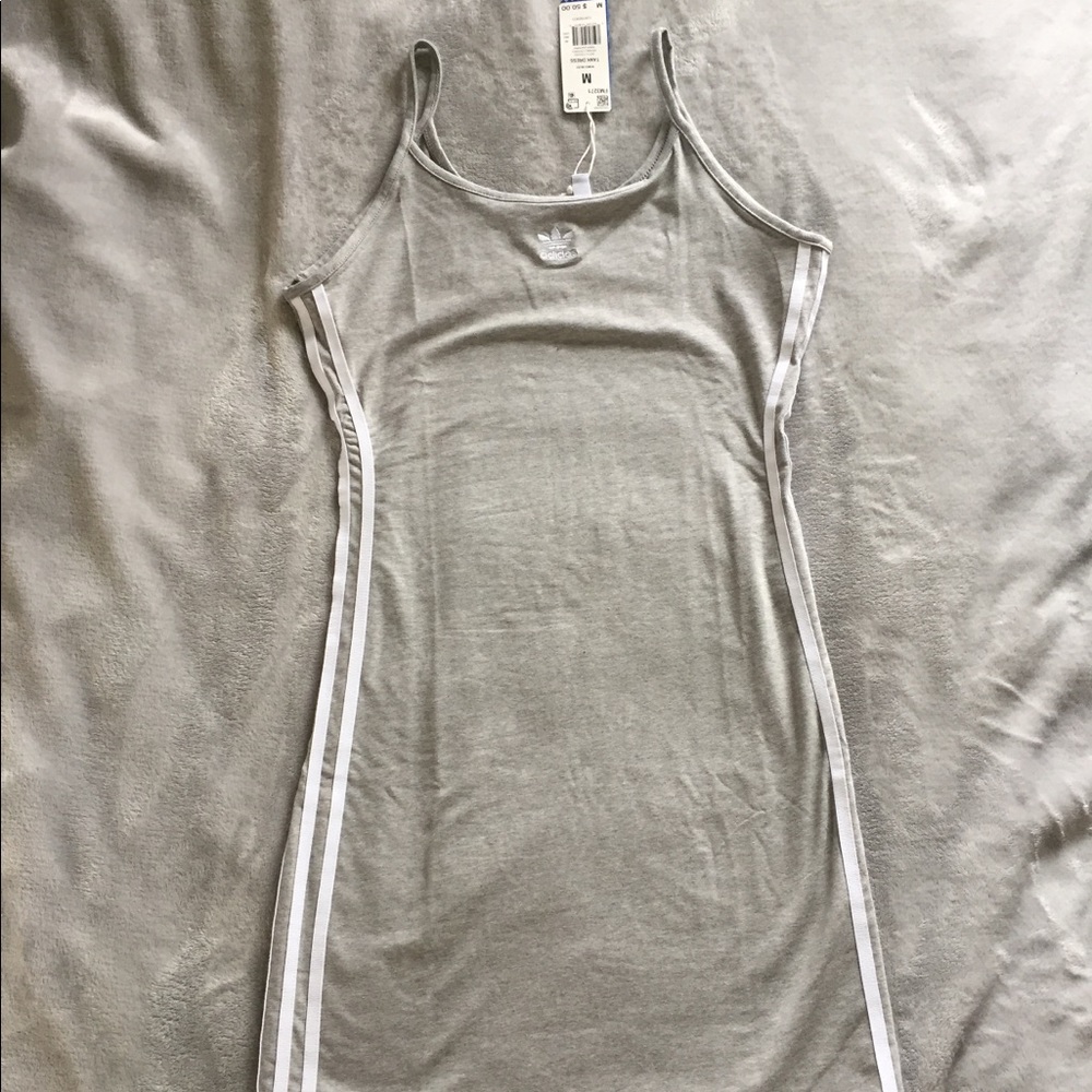 NWT adidas 3 stripe grey dress
